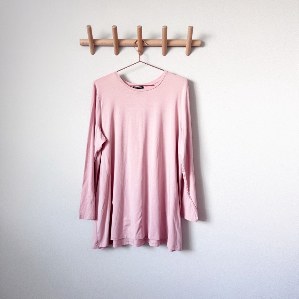 Eileen Fisher Tencel Interlock Ballet Neck Long Sleeve Tee - Picture 2 of 10